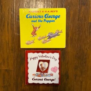 2 Curious George Books 1 Extra Large Lap Board Book & 1 Hardcover Book